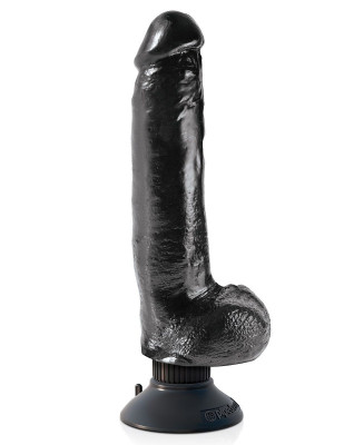 Виброфаллос Pipedream 9 Vibrating Cock with Balls, цвет: черный - 22,9 см