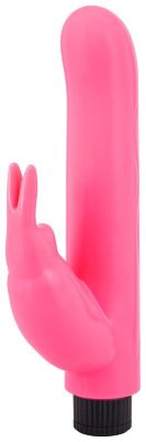 Вибромассажер с клиторальным отростком G Rabbit - 15 см, цвет: розовый