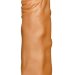 Реалистичная насадка-удлинитель - 18,5 см, цвет: коричневый
