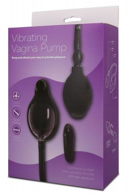Вибропомпа для вагины Vibrating Vagina Pump с 7 режимами вибрации, цвет: черный