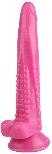 Анальный реалистичный стимулятор на присоске - 25,5 см, цвет: розовый