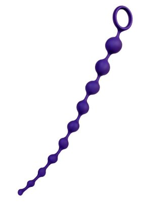 Силиконовая анальная цепочка Grape - 35 см, цвет: фиолетовый
