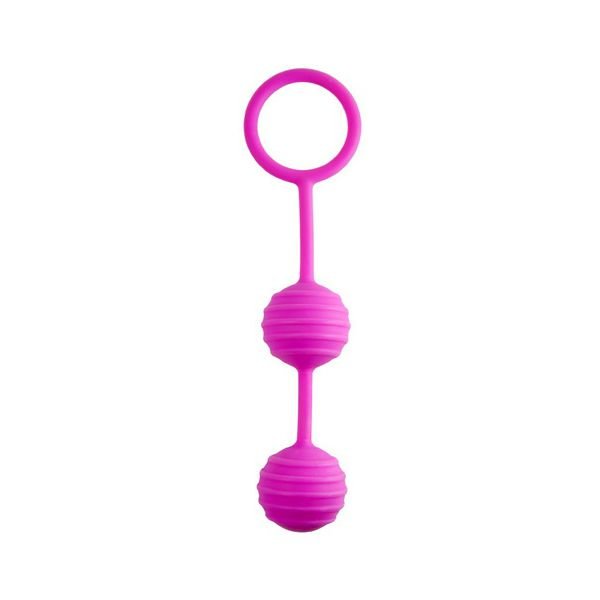 Вагинальные шарики с кольцом, цвет: розовый