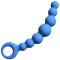 Упругая анальная цепочка Flexible Wand, цвет: синий - 18 см