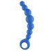 Упругая анальная цепочка Flexible Wand, цвет: синий - 18 см