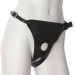 Кожаные трусики Doc Johnson Leather Ultra Harness with Plug со штырьком для фиксации насадок