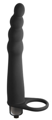 Вибронасадка для двойного проникновения Bramble - 16,5 см, цвет: черный