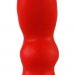 Красная изогнутая анальная пробка - 10 см.