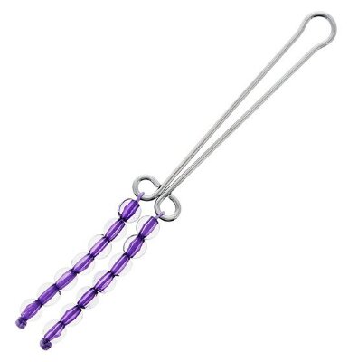 Зажим на клитор Clit Clips Purple с фиолетовыми бусинами