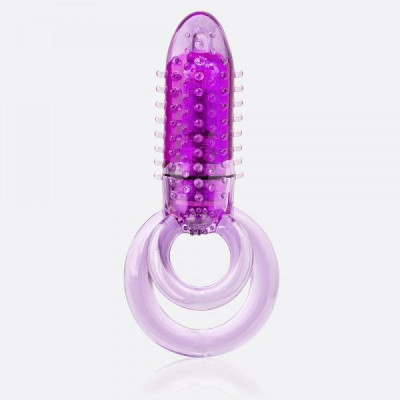 Виброкольцо DoubleO 8 Purple с подхватом мошонки, цвет: фиолетовый