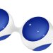 Стеклянные вагинальные шарики Ben Wa Large в белой оболочке, цвет: синий