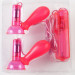 Вибропомпы на соски Boo BZ Vibrating Nipple-Pump с выносным пультом, цвет: розовый