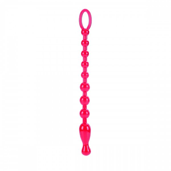 Анальная цепочка Colt Max Beads, цвет: красный - 28 см
