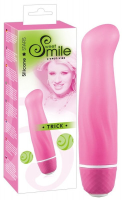 Вибратор Sweet Smile Trick, цвет: розовый - 12,5 см