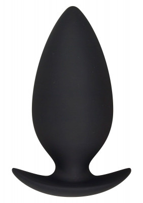 Большая черная силиконовая анальная пробка - 10,5 см.