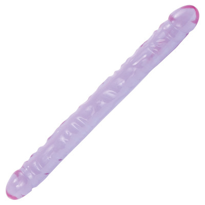 Фаллоимитатор двухсторонний Doc Johnson Crystal Jellies 18" Double Dong Purple, цвет: фиолетовый - 46 см