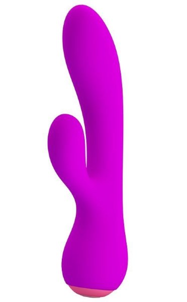 Вибратор Zachary с клиторальным стимулятором - 17,8 см, цвет: лиловый