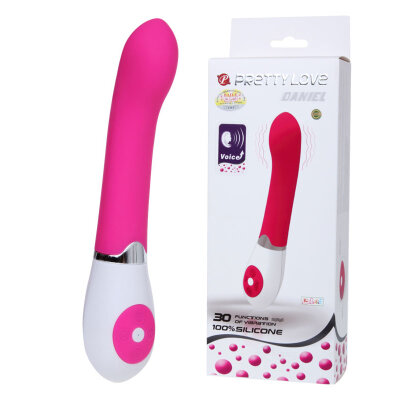 Вибратор Pretty Love Daniel - 19,5 см, цвет: розовый