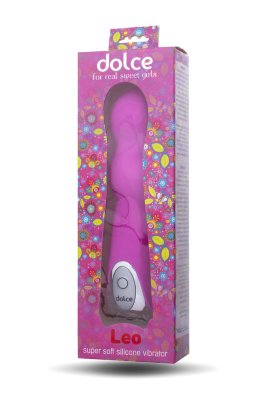 Вибратор Dolce Leo - 16,5 см, цвет: ярко-розовый