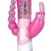 Вибратор хай-тек для тройной стимуляции - 26 см, цвет: розовый