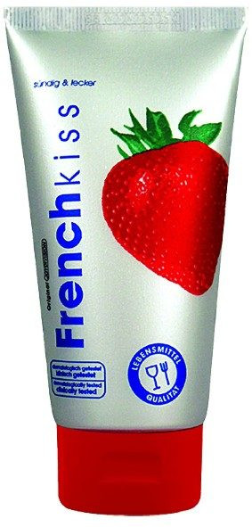 Съедобный лубрикант Frenchkiss Strawberry с ароматом клубники - 75 мл.