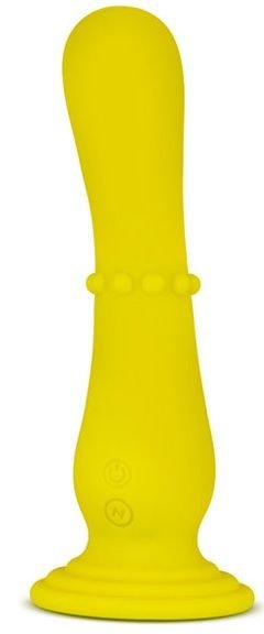 Вибратор на присоске Nude Impressions 04 - 18 см, цвет: желтый