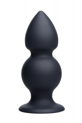Анальная пробка Weighted Silicone Anal Plug с двумя шариками - 14 см