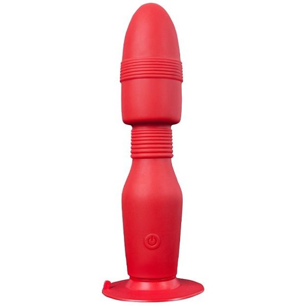 Анальная пробка Menzstuff Vibrating Butt Plug 8.5inch с вибрацией, цвет: красный - 21,5 см