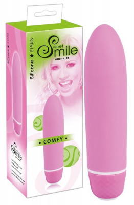 Вибратор Sweet Smile Comfy, цвет: розовый - 13 см
