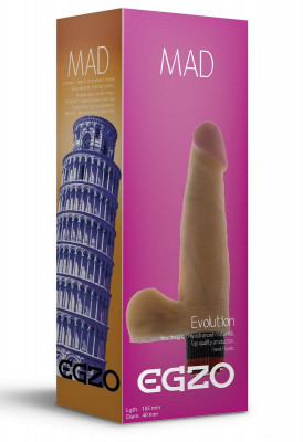 Вибратор EGZO Mad Tower, цвет: телесный - 18,5 см