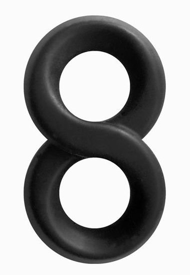 Эрекционное кольцо-восьмерка Infinity Ring, цвет: черный