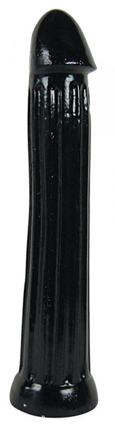 Фаллоимитатор All Black с ребрами, цвет: черный - 31 см