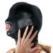 Эластичная маска на голову с отверстием для рта, цвет: черный