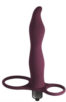 Вибронасадка для двойного проникновения Flirtini - 15,9 см, цвет: бордовый