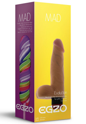 Вибратор EGZO Mad Lollipop, цвет: телесный - 17,5 см