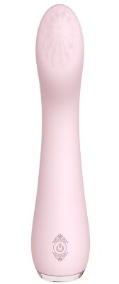 Вибратор LISA с рельефной головкой - 19,3 см, цвет: нежно-розовый