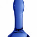 Стеклянная анальная пробка Chrystalino Star, цвет: синий - 11,5 см