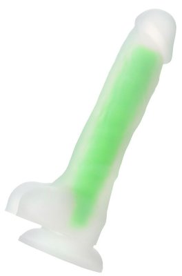Фаллоимитатор, светящийся в темноте, Clark Glow - 22 см, цвет: прозрачно-зеленый