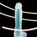 Фаллоимитатор, светящийся в темноте, Bruce Glow - 22 см, цвет: прозрачно-синий