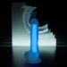 Фаллоимитатор, светящийся в темноте, Bruce Glow - 22 см, цвет: прозрачно-синий