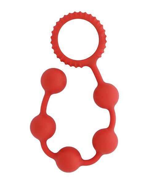 Анальная цепочка Menzstuff Butt Beads, цвет: красный - 23 см