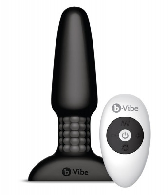 Вибровтулка b-Vibe Rimming Black с ротацией шариков, цвет: черный