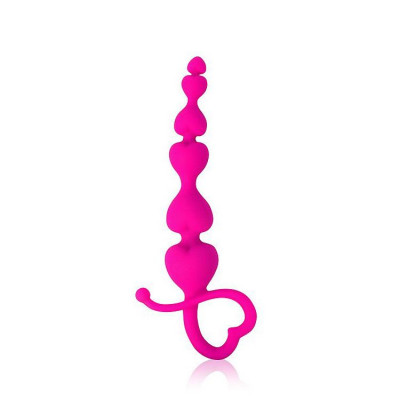 Анальная цепочка Cosmo с петелькой, цвет: розовый - 14,5 см