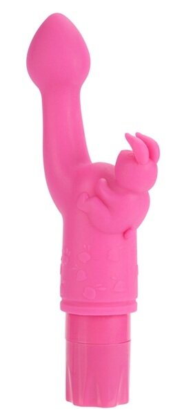 Вибромассажер клиторально-вагинальный Bunny Kiss, цвет: розовый