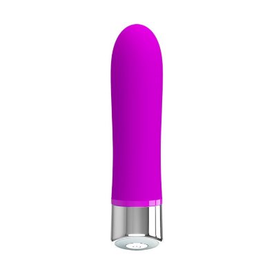 Мини-вибратор Sampson - 12,4 см, цвет: лиловый