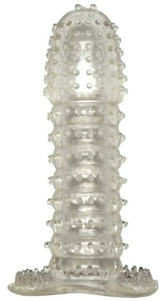 Насадка с шипиками Cristal Condom - 12,5 см, цвет: прозрачный