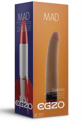 Вибратор EGZO Mad Rocket без мошонки - 18 см
