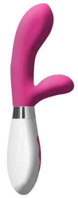 Перезаряжаемый вибратор-кролик Achilles - 21 см, цвет: розовый