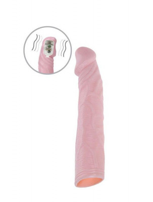 Насадка с вибрацией Sex Expert, цвет: телесный - 18 см