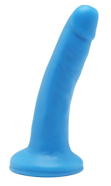 Гладкий фаллоимитатор на присоске Happy Dicks Dong 6 inch - 15,2 см, цвет: голубой